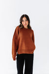 Teddi Drop Shoulder Sweater in Chocolate