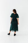 Mia Embroidered Smocked Dress in Emerald