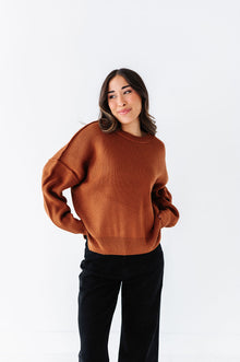  Teddi Drop Shoulder Sweater in Chocolate