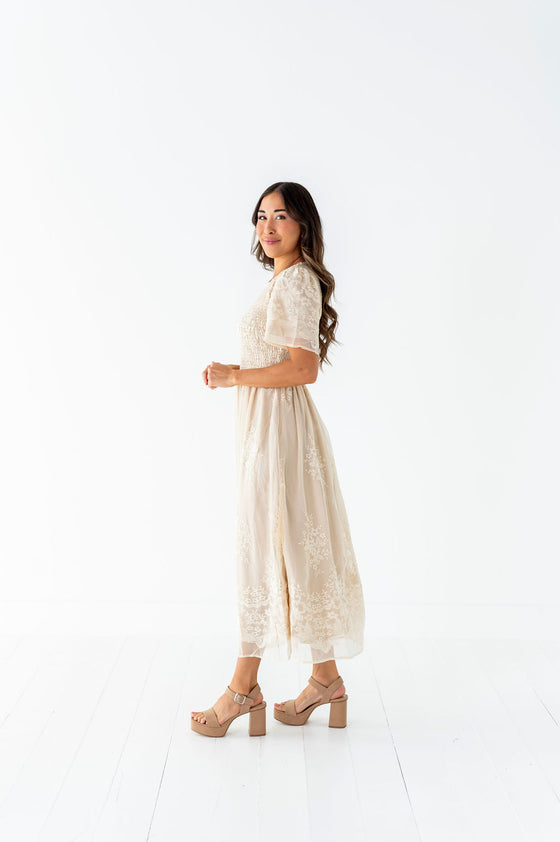 Elizabeth Embroidered Smocked Dress