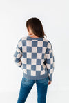 Sawyer Checkered Sweater in Blue