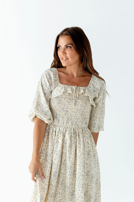 Penny Floral Dress in Cream