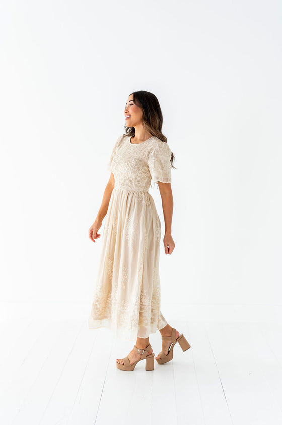 Elizabeth Embroidered Smocked Dress