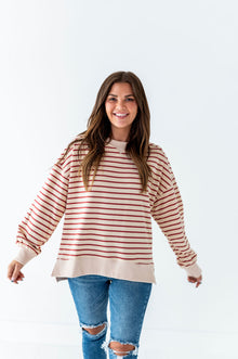  Kris Striped Sweater in Beige