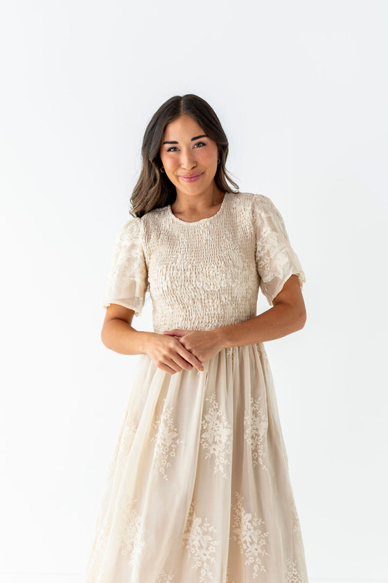 Elizabeth Embroidered Smocked Dress