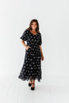 Pearl Midi Dress in Black