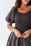 Xana Gingham Dress in Black