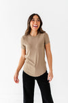 Ada Ribbed Top in Mocha