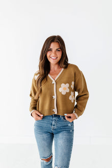  Tallulah Crop Cardigan in Moss