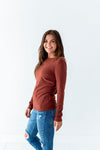 Kori Basic Ribbed Top in Copper