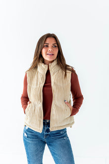  Torrey Corduroy Vest in Cream