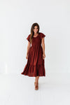 Mollie Midi Dress in Deep Rust