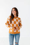 Sawyer Checkered Sweater in Pumpkin Spice