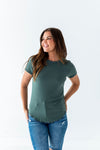 Ada Ribbed Top in Dark Sage