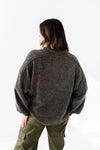 Dax Ribbed Sweater in Dark Olive - Size Small Left
