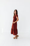 Mollie Midi Dress in Deep Rust