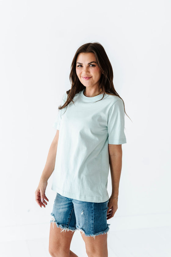 Abbie Crewneck T-Shirt in Mint