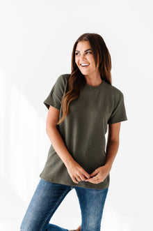  Jessa Ribbed Top in Olive — Size Small & XL Left
