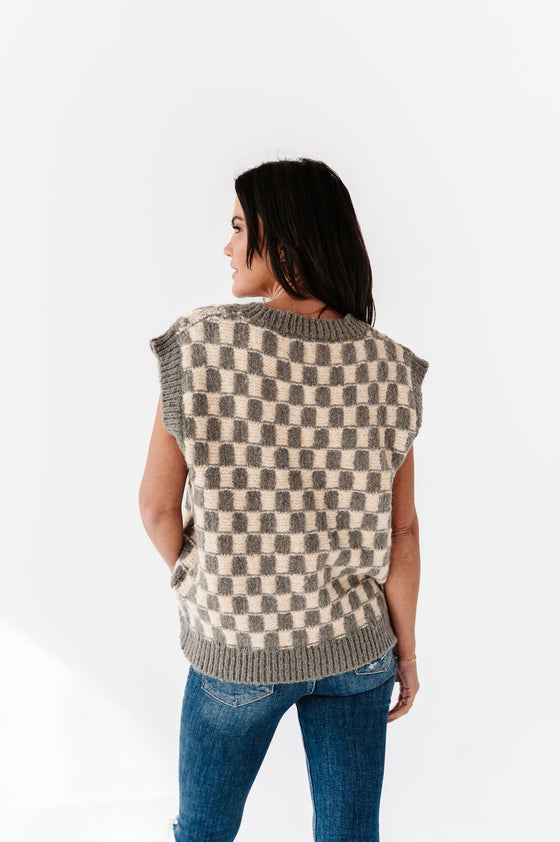 Micah Checkered Sweater Vest