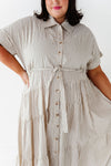 Lennox Dress in Oatmeal Stripe