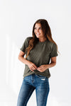 Jessa Ribbed Top in Olive — Size Small & XL Left