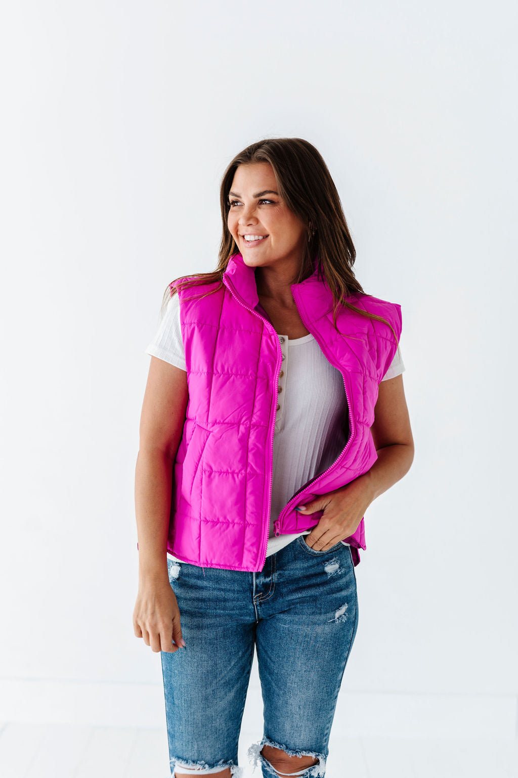 CHANEL 22P Tweed Vest 34 Pink/ Lt Purple/ Red *New