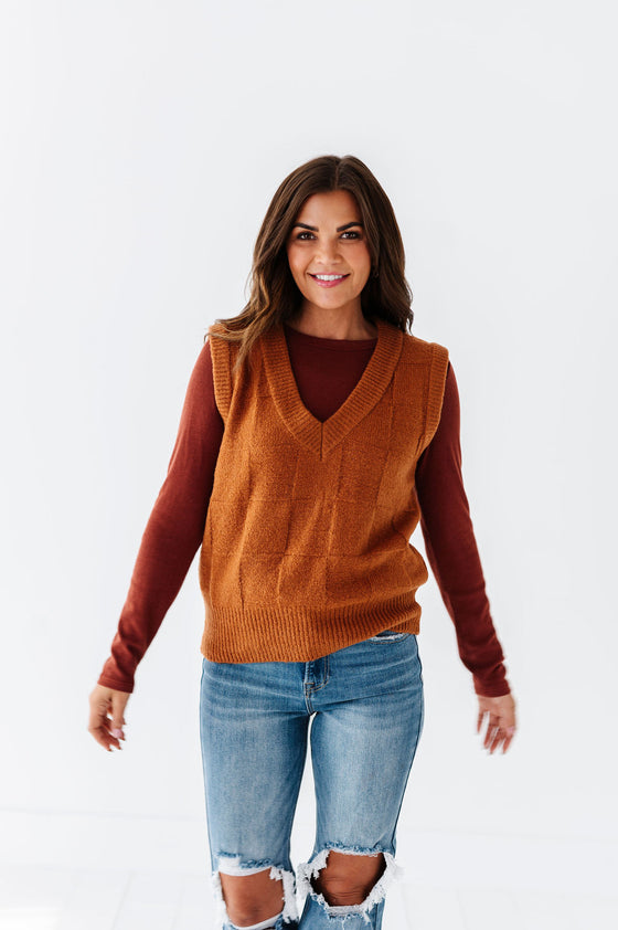 Kori Basic Ribbed Top in Copper