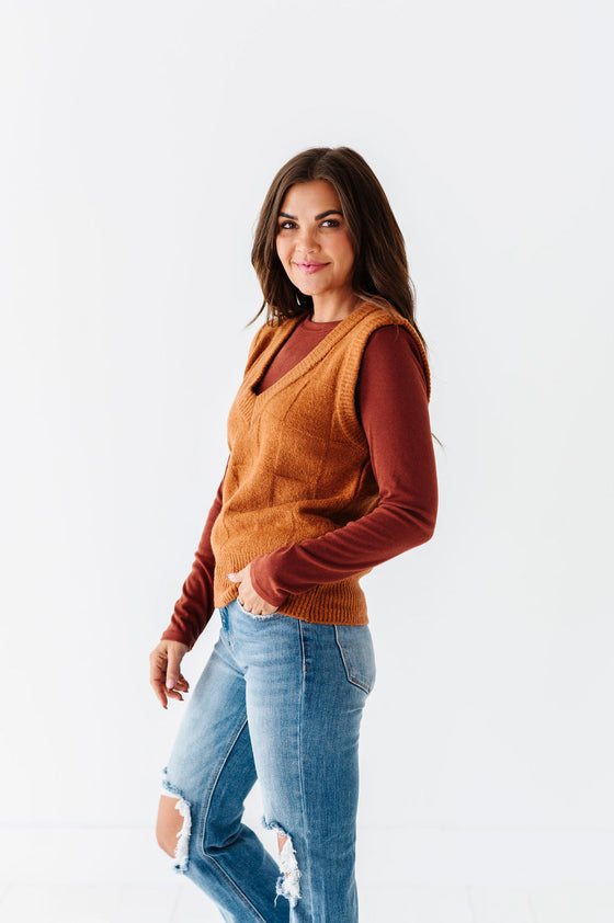 Kori Basic Ribbed Top in Copper