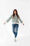 Courtney Striped Sweater in Teal