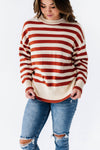 McCall Stripe Sweater in Clay