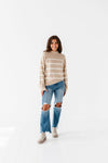 Ashton Striped Sweater in Taupe