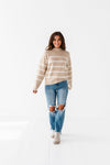 Ashton Striped Sweater in Taupe