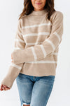 Ashton Striped Sweater in Taupe