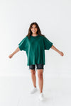 Teagan Oversized Tee in Dark Green