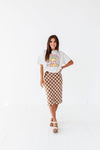 Finish Line Checkered Skirt in Brown