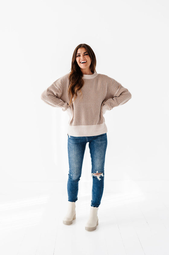 Valeria Drop Shoulder Sweater in Cream