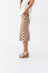 Finish Line Checkered Skirt in Brown