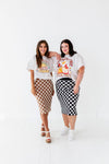 Finish Line Checkered Skirt in Brown