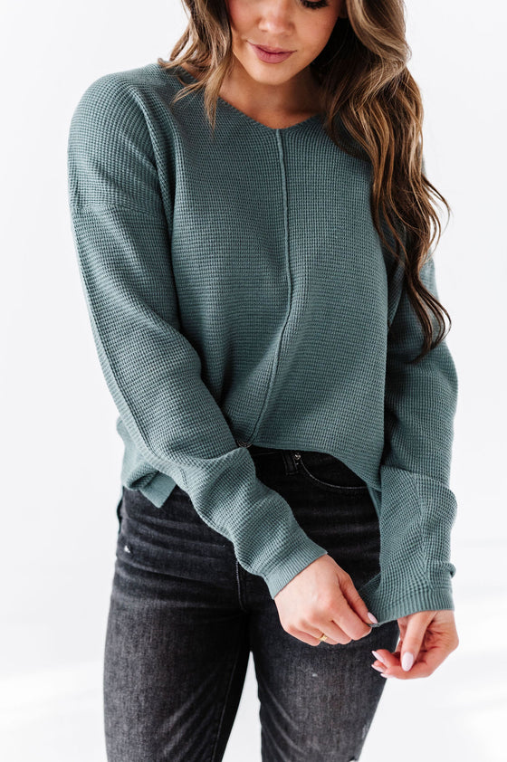 Jovie Pullover Sweater in Dusty Teal