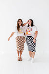 Finish Line Checkered Skirt in Brown