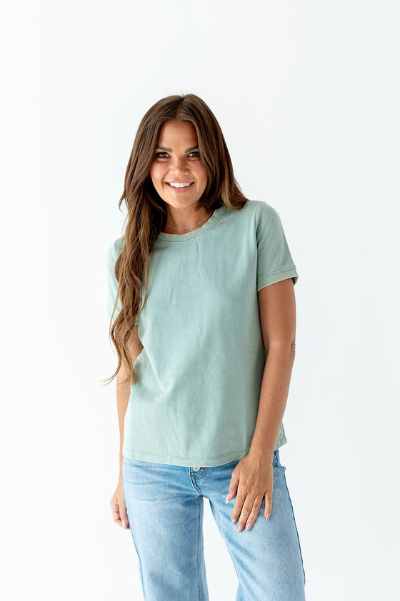 Shane Relaxed Tee in Jade
