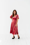 Gloria Velvet Dress in Marsala