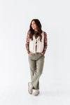 Chandler Wide Leg Jeans in Olive