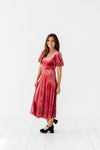 Gloria Velvet Dress in Marsala