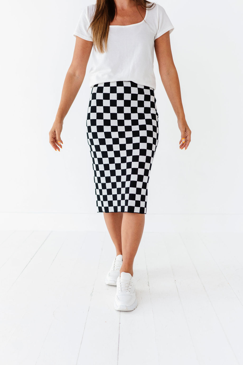 Finish Line Checkered Skirt in Black – Livy&Kate Clothing
