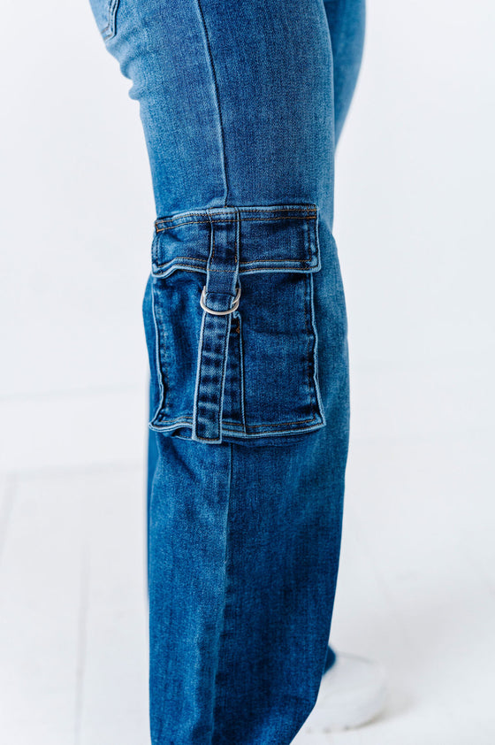 Lila High Rise Cargo Pocket Wide Jean