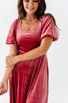 Gloria Velvet Dress in Marsala