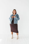 Willow Stripe Sweater Dress in Cacao