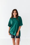 Teagan Oversized Tee in Dark Green