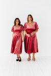 Gloria Velvet Dress in Marsala